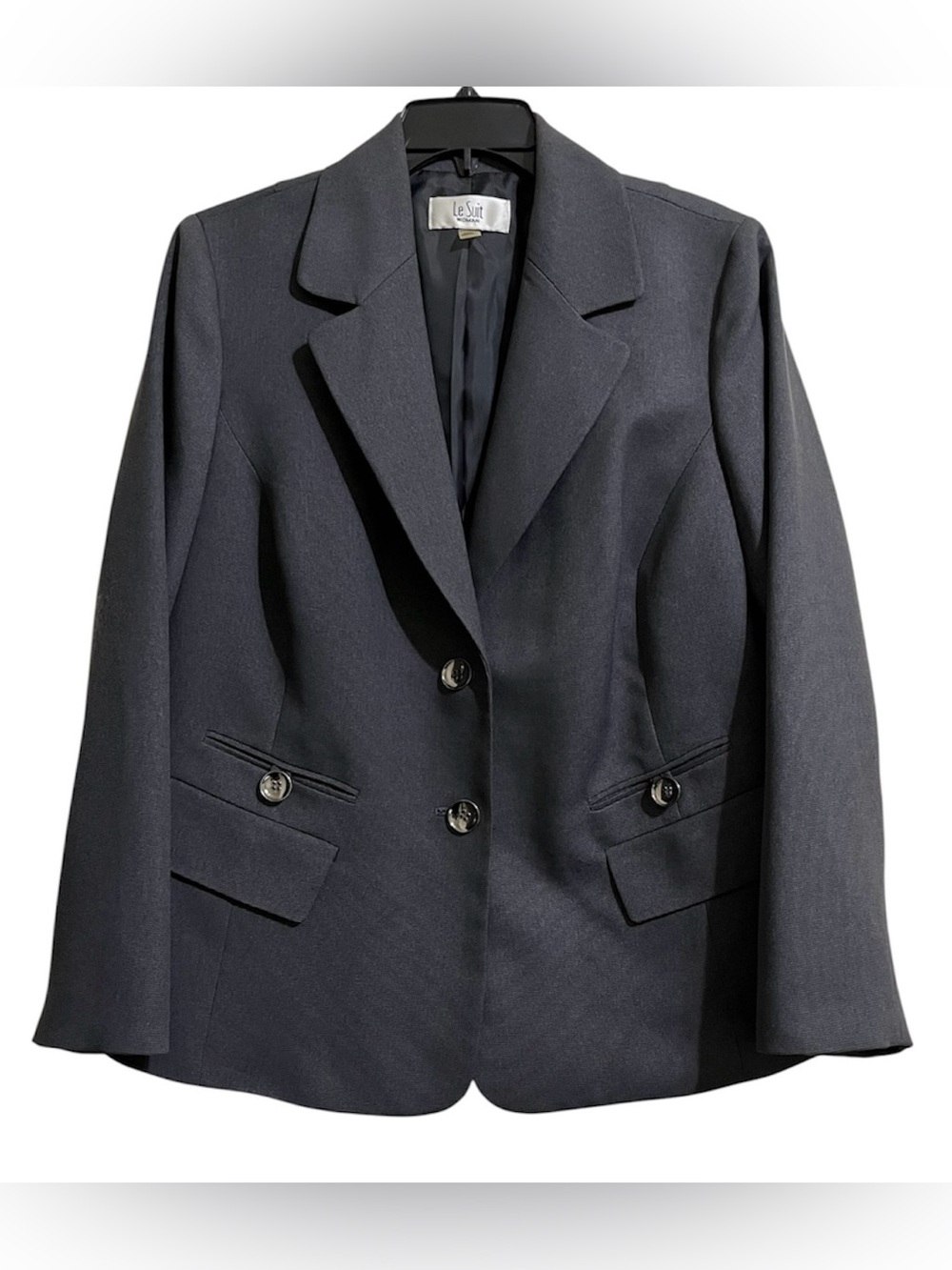 Le Suit Women’s Charcoal Gray Suit Tailored Blazer Jacket Size 14W